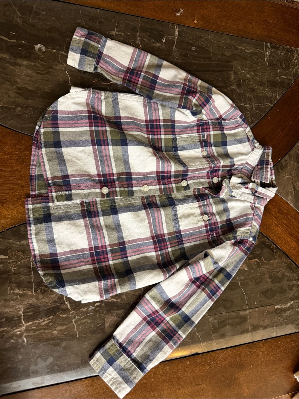 Janie and Jack White, Pink & Blue Plaid Button-Down Shirt